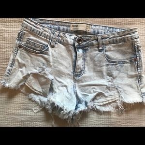 Cut off denim shorts